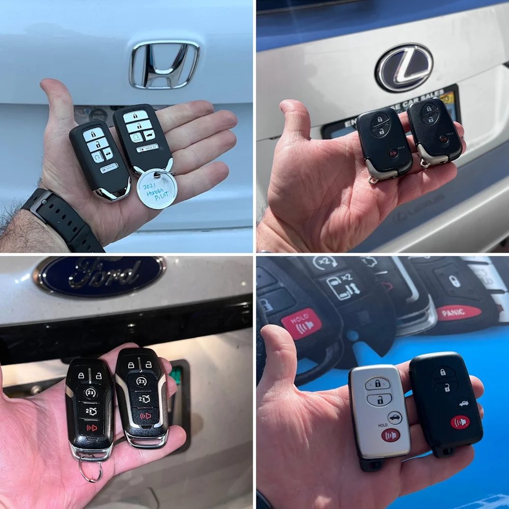 Replacement car keys for Honda, Lexus, Ford, and Toyota
