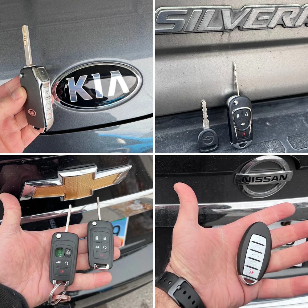 Replacement keys for Kia, Chevrolet Silverado, and Nissan
